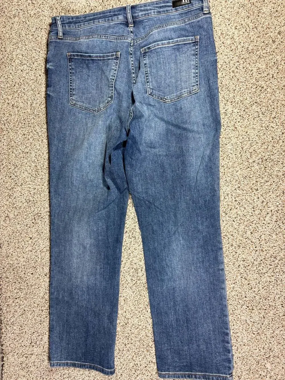 KUT from the Kloth High Rise Straight Leg Distressed Jeans Size 14 - Picture 5 of 5